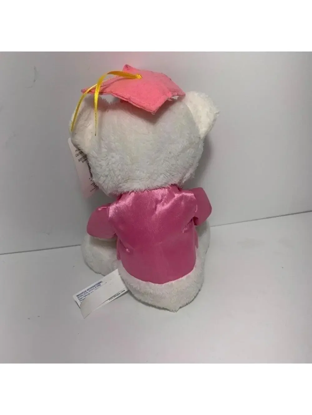 Hugfun White Graduation Teddy Bear Plush Pink Cap & Gown 9